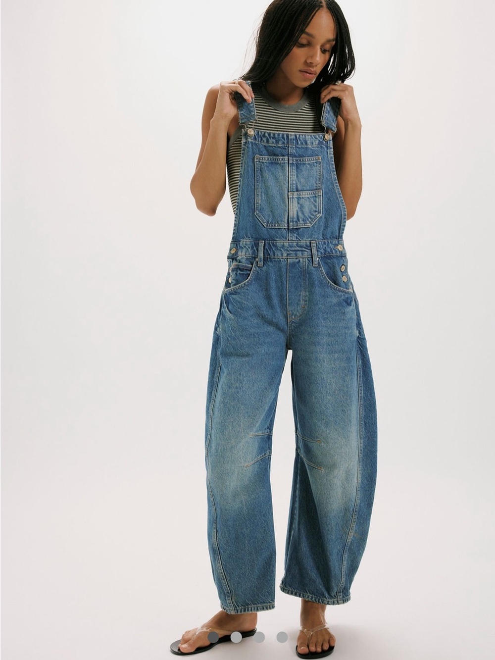 We The Free Good Luck Barrel Overalls NWT